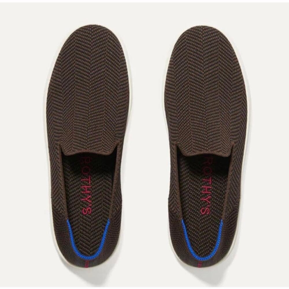 Rothy’s Original Slip On Sneaker in Dark Herringbone Sz 9 Washable - Picture 2 of 7